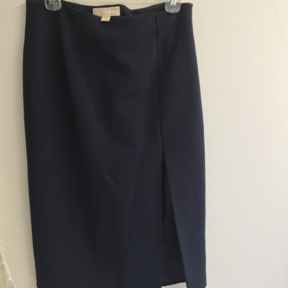 Michael Kors long navy elegant side-slit skirt - Picture 2 of 10